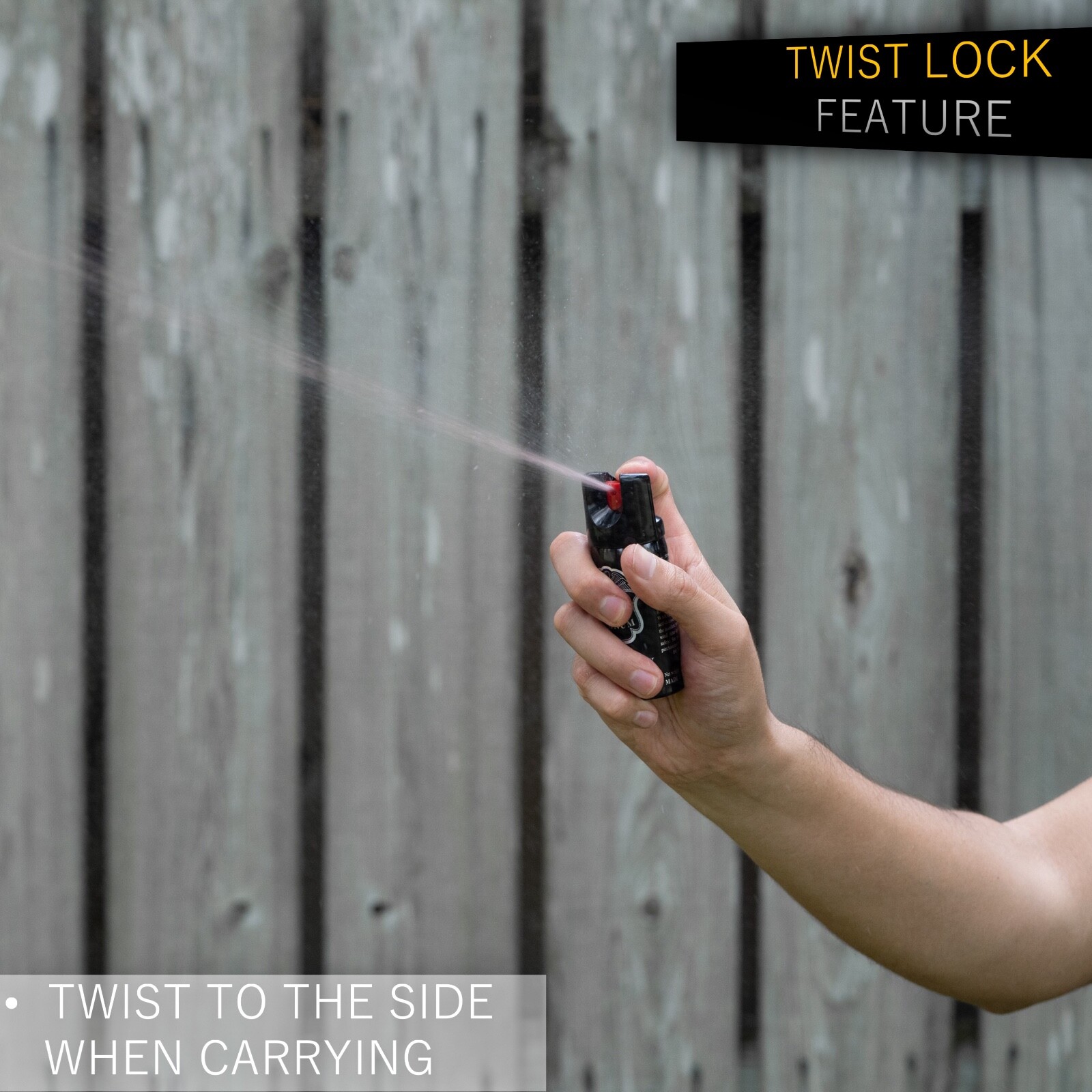 Police Magnum pepper spray 2oz Safety Lock Black Holster Belt Clip Security