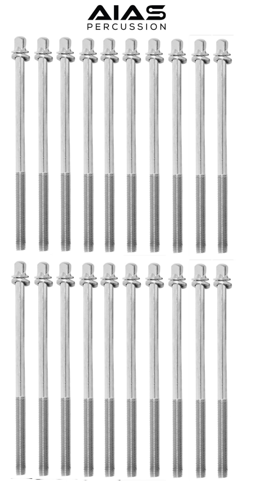AIAS Bass Drum Tension Rods (20 Pack) – 4 1/3" Length – 7/32" 4 1/3 inch
