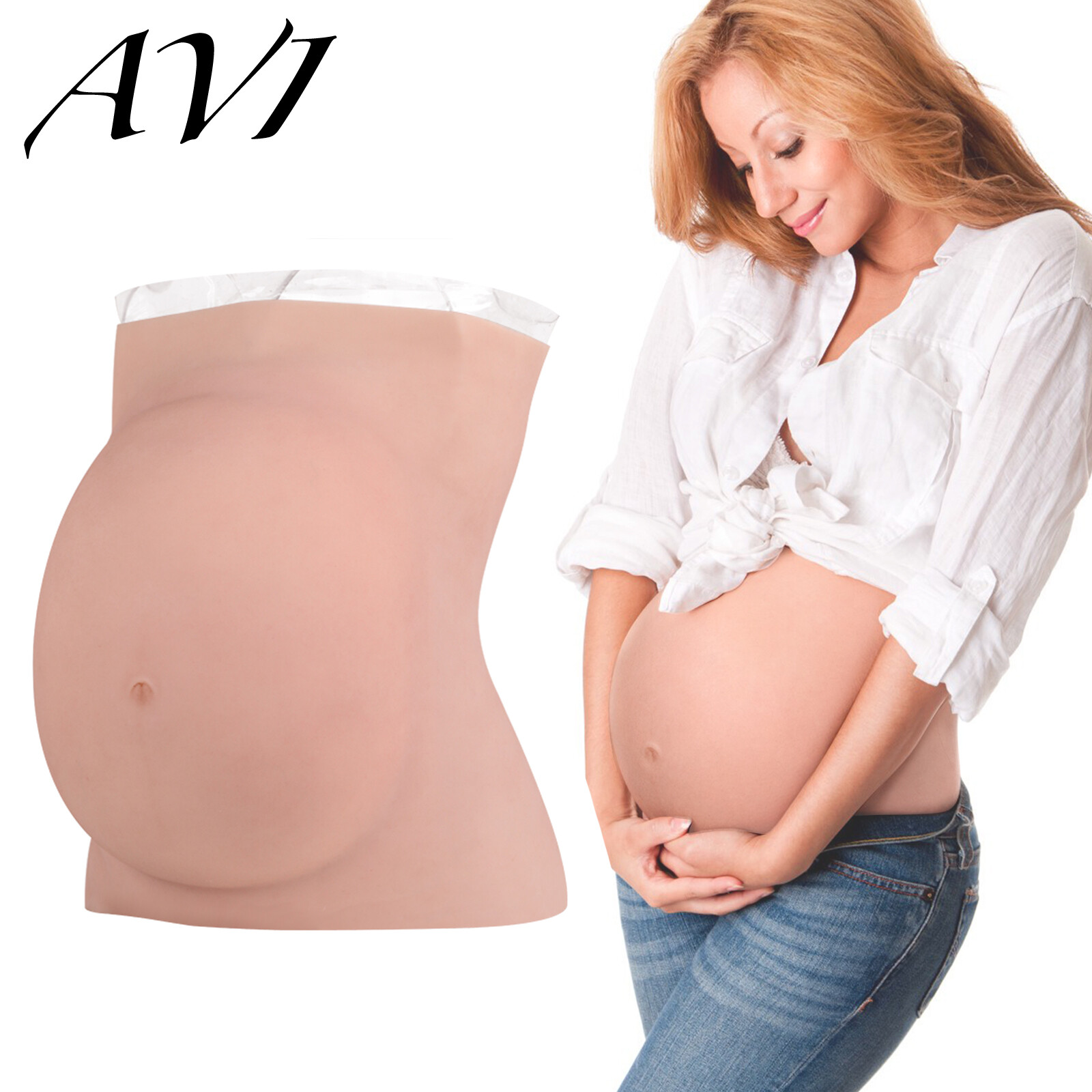 6 Months Silicone Fake Pregnant Belly Bump Artificial Bellies Tummy Prosthetics