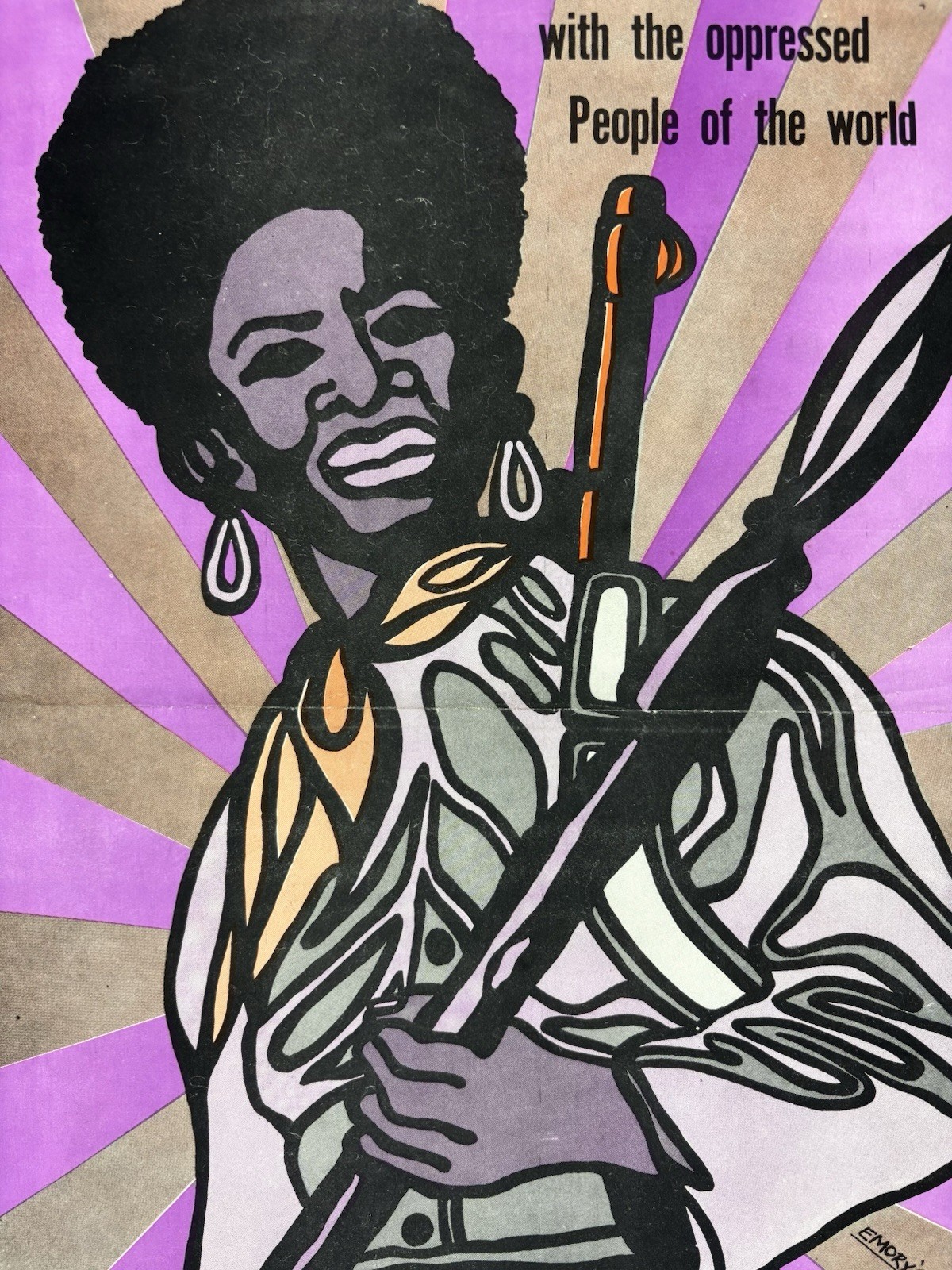 BLACK PANTHER PARTY Political Poster 1969 Emory Douglas AFRO AMERICAN SOLIDARITY