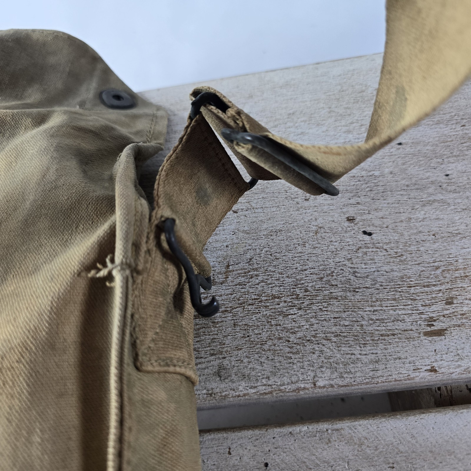 ORIGINAL WWI US ARMY M1917 SBR GAS MASK CARRY BAG-NAMED