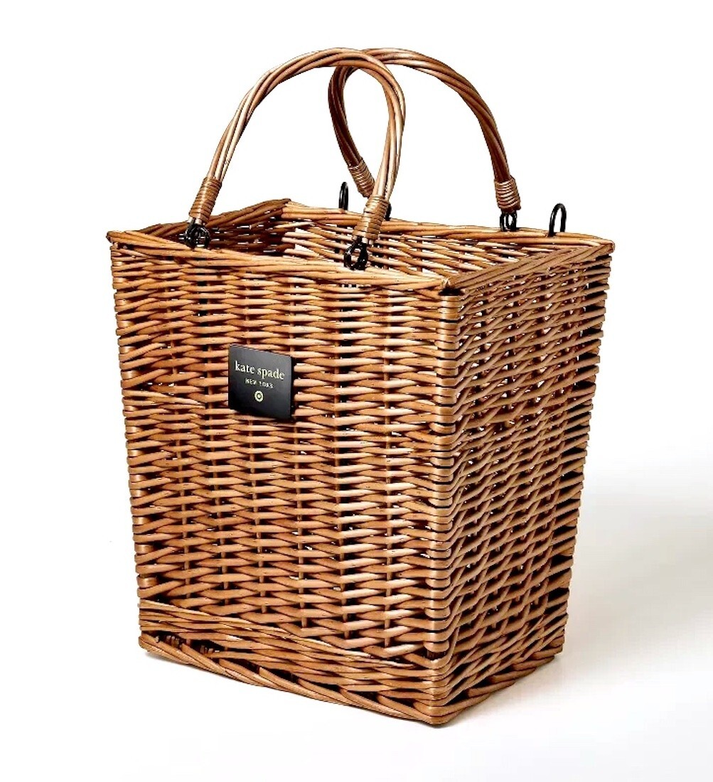 NWT Kate Spade x Target Large Woven Willow Wicker Bicycle Basket