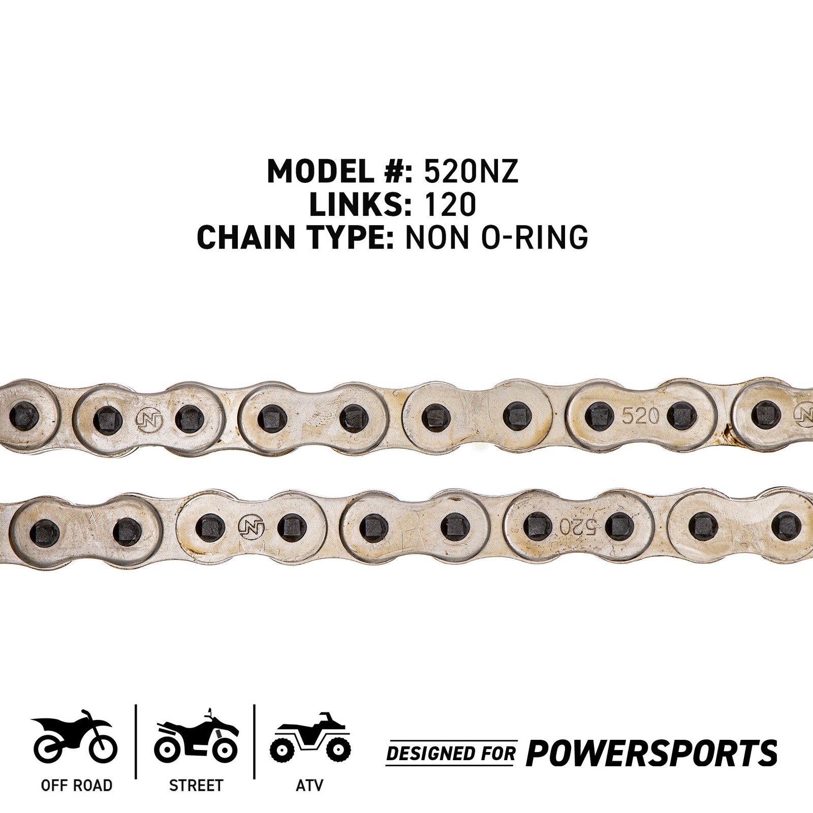 NICHE 520 Drive Chain 120 Links Standard Non O-Ring with Connecting Master Link