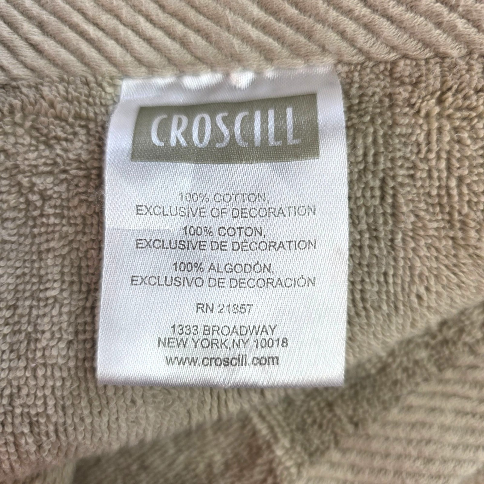 Croscill Magnolia Bath Towel 6-Piece Set Beige Embroidered Floral 100% Cotton