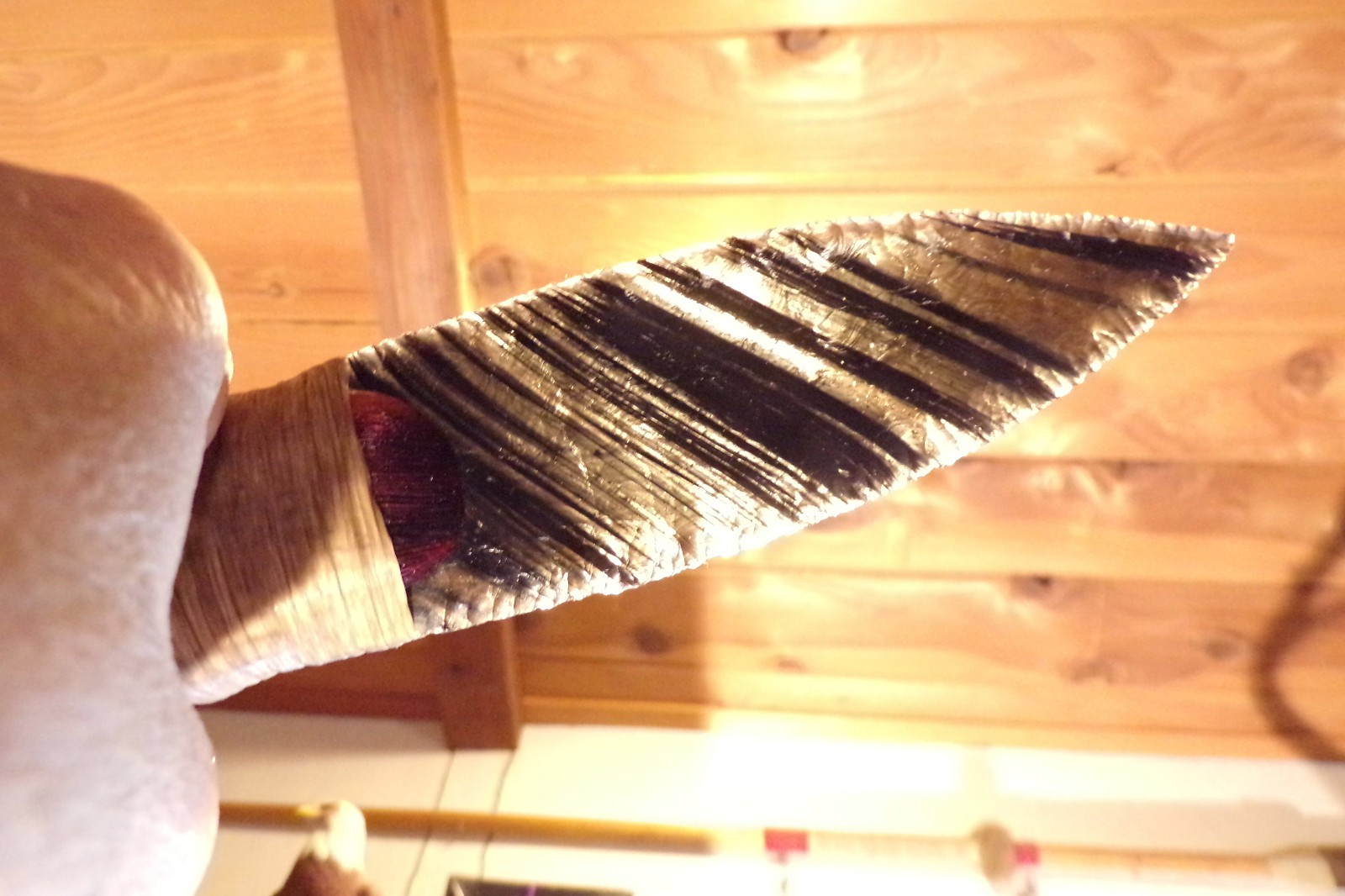 Large Ribbon Obsidian Paleo Dagger Knife Manzanita Handle Flint Knapping