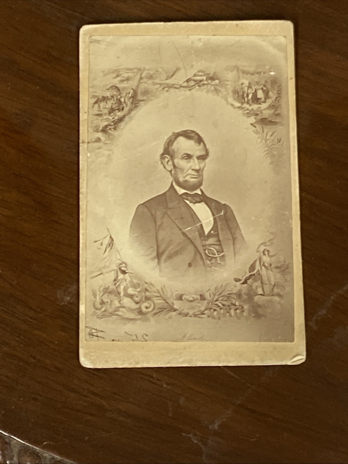 CDV Abraham Lincoln 1862 Stamp C.H. Wright Authentic Original Rare ￼