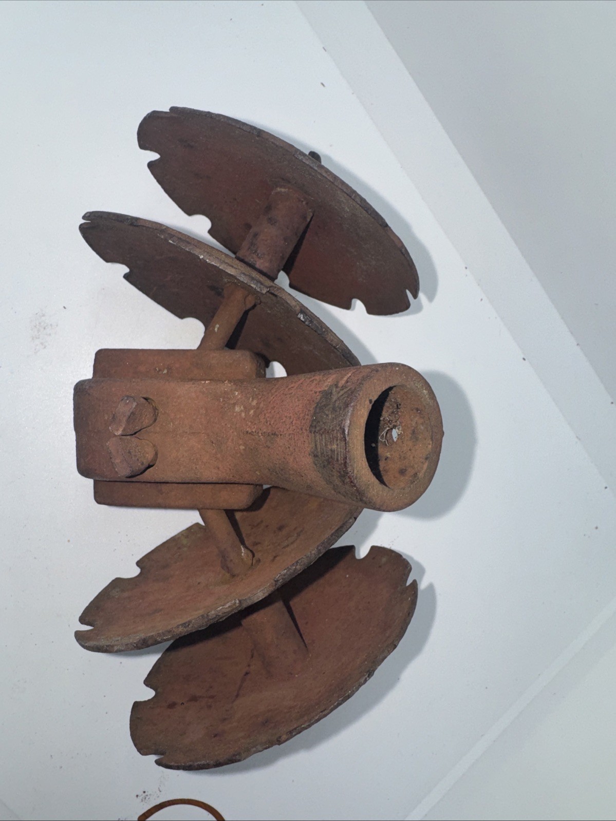 Vintage Cast Iron 4-Disc Garden Harrow Cultivator Attachment - Rustic Farm Tool