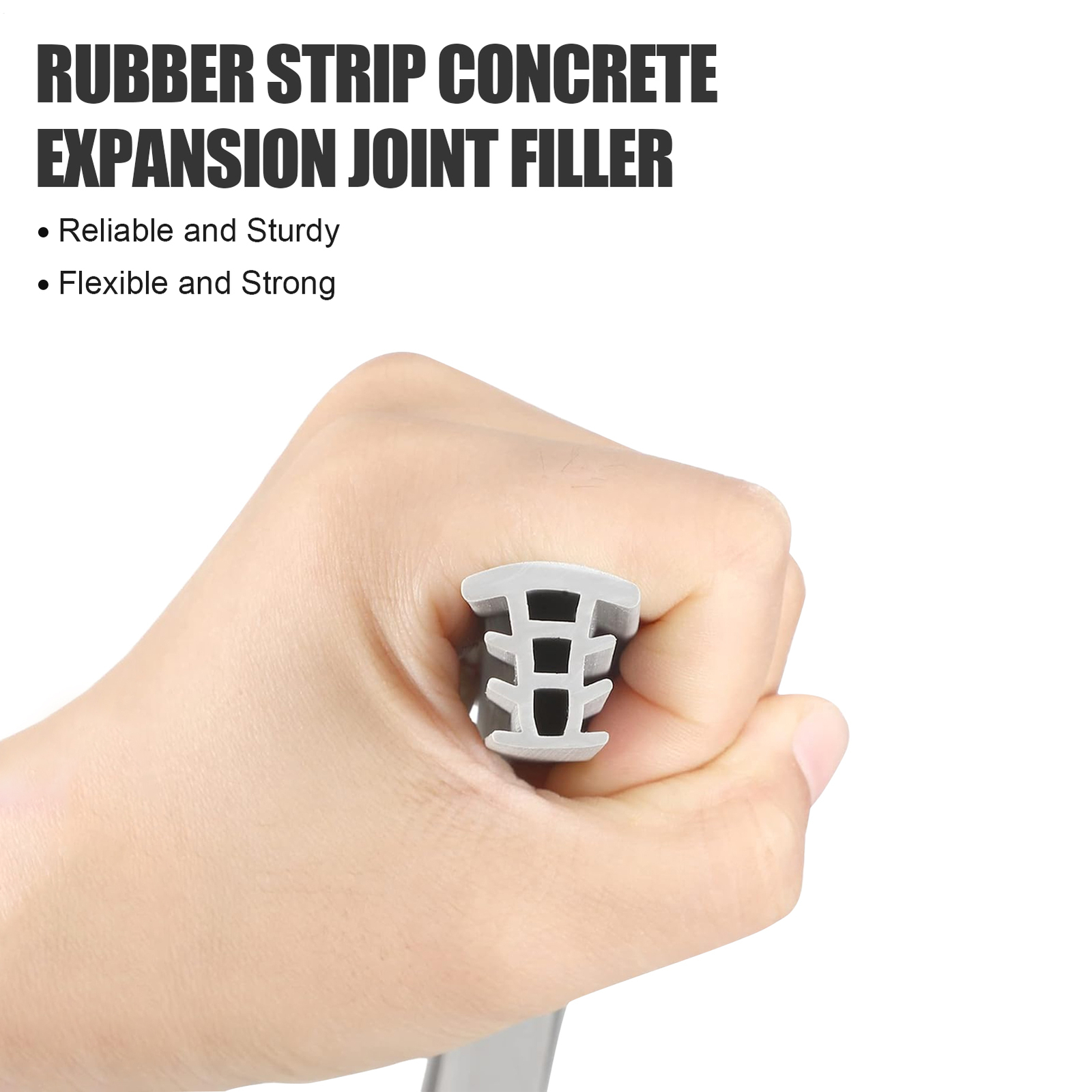 50ft Concrete Expansion Joint Filler Flexible EPDM Strip For 1'' Wide Cracks