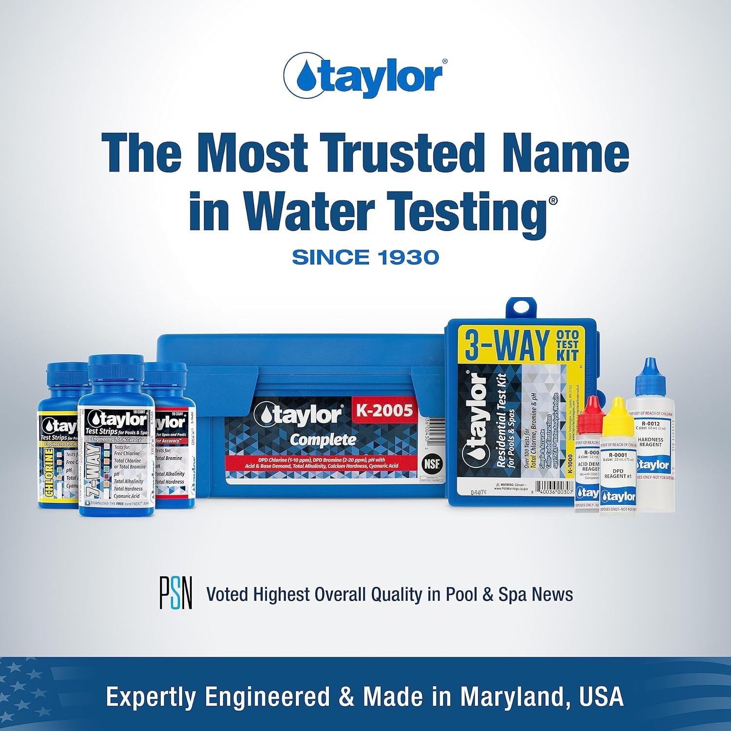 Taylor Pool Water Test Kit Complete Swimming Model No. K2006