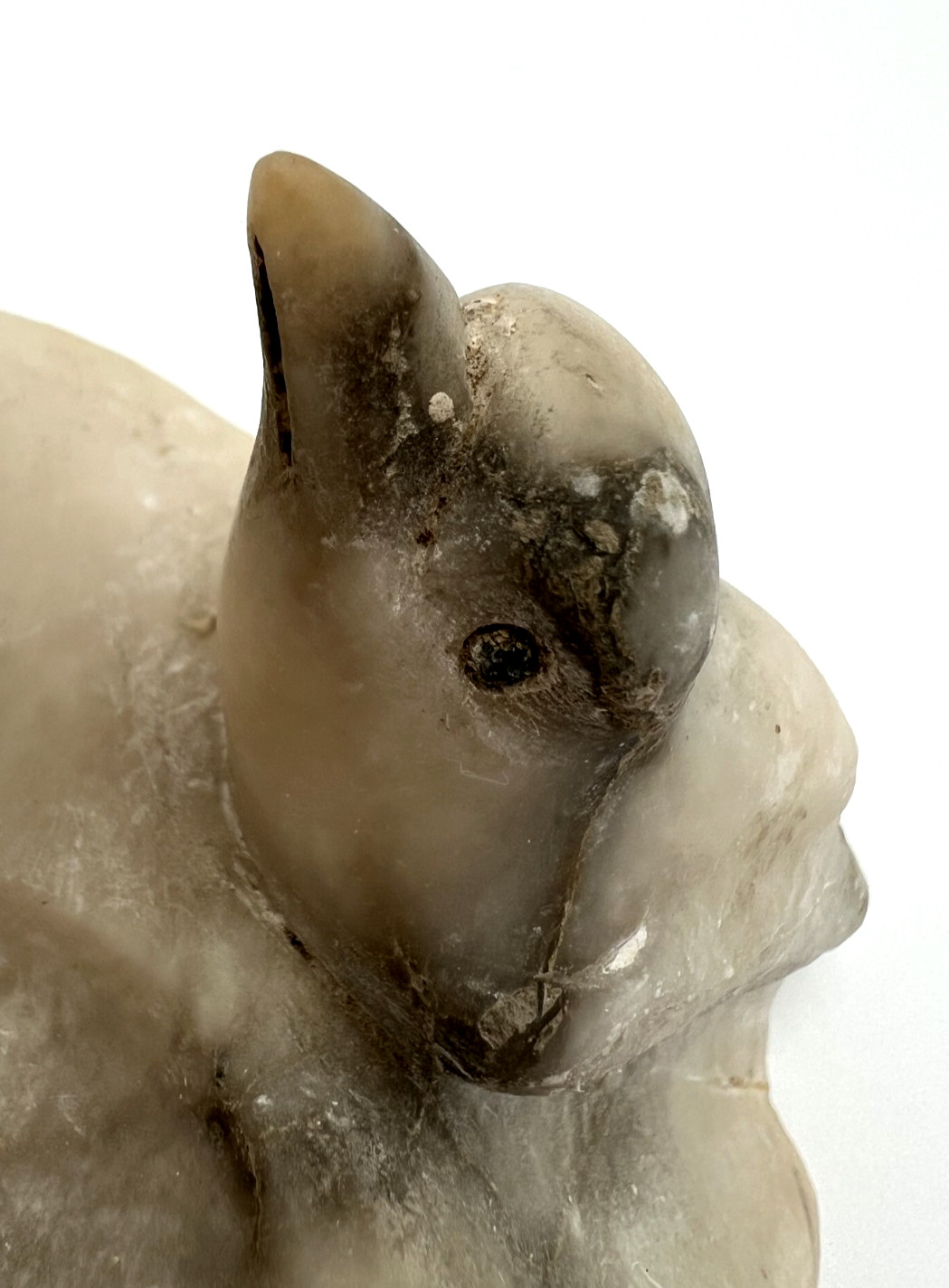 Vintage Onyx Alabaster Marble Bird Figurine Dish Carved Stone Sparrow Ashtray