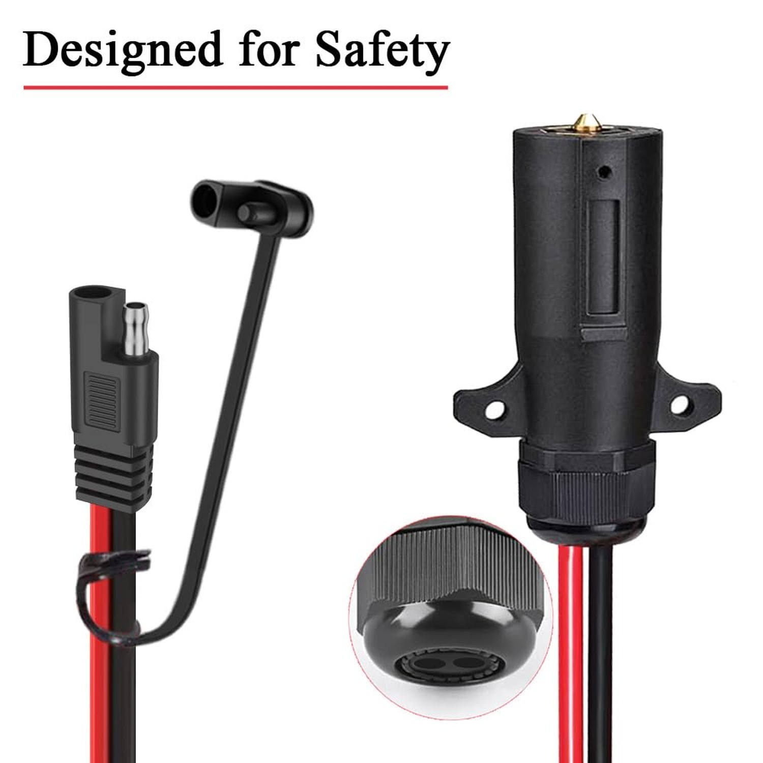 7 Pin Power Access, 7 Way Trailer Plug to SAE Cable, 7 Pole Round RV-Style Tr...