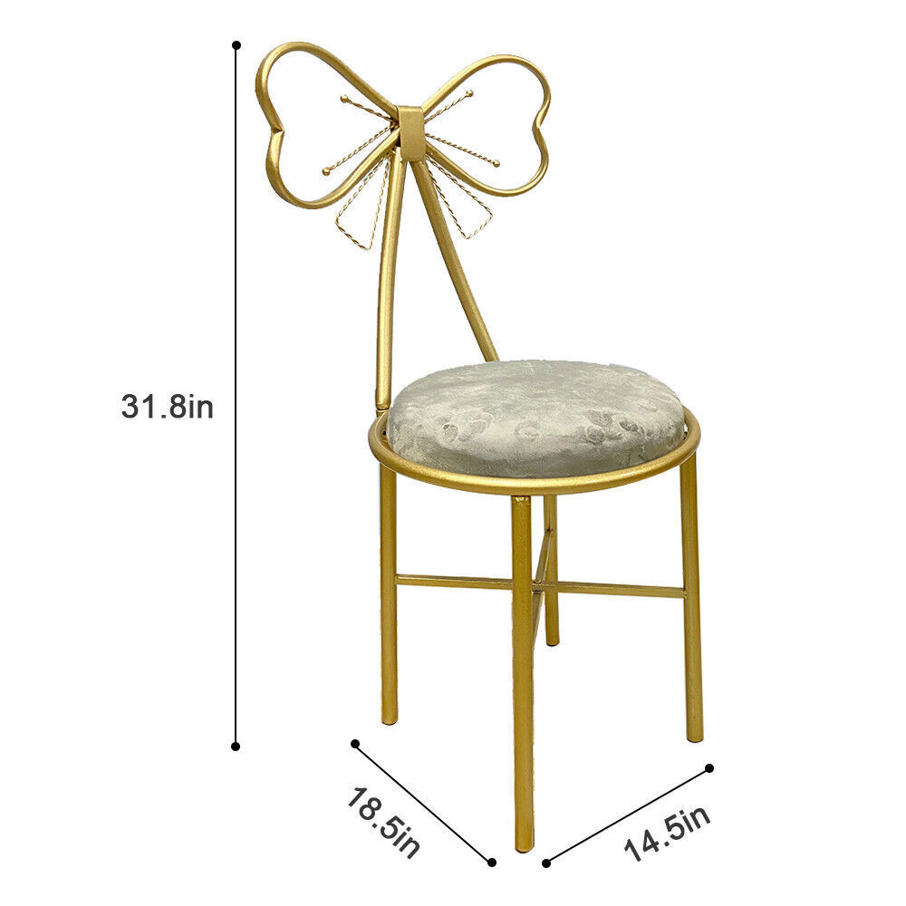 2pcs Vanity Stool Makeup Chair Dressing Table Seat Bedroom Mirror Set Padded