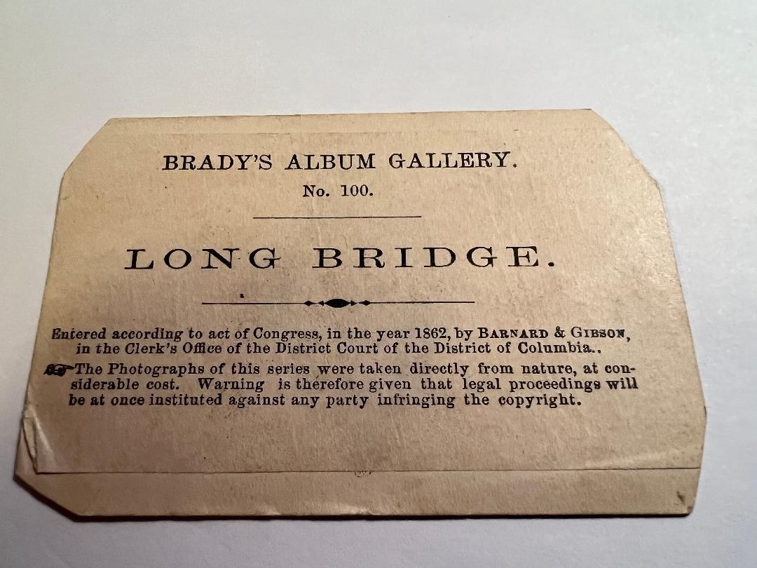 Civil War Brady CDV the Long Bridge at Washington