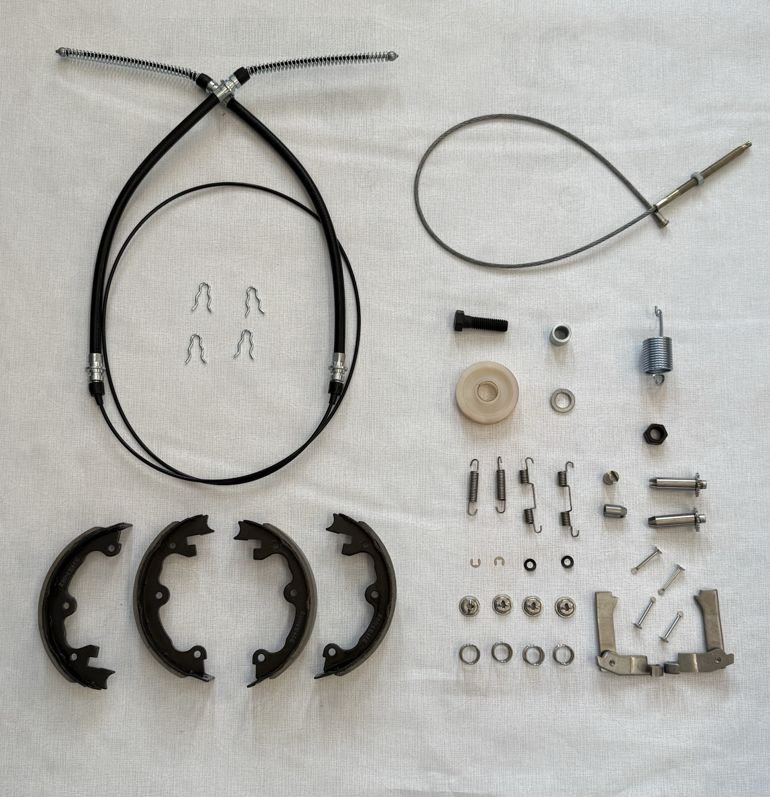 67-82 Corvette Emergency Parking Brakes Kit Complete kit cables shoes Deluxe