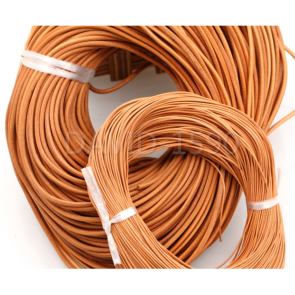 DIY Round Cow Real Leather Cord Lace Rope Weave String for Necklace Bracelet Bag