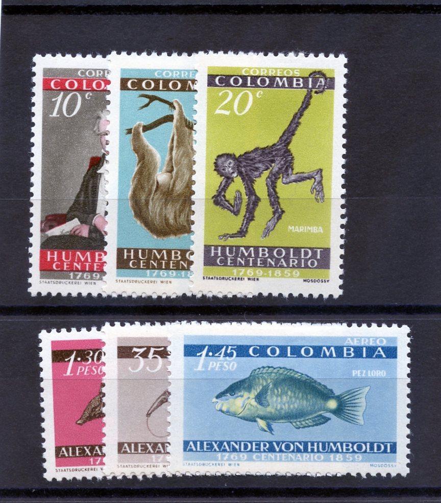 COLOMBIA Sc  713-5, C357-9(MI 901-6)*F-VF LH $15