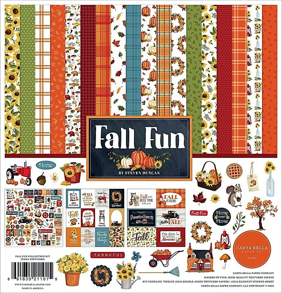 Carta Bella 12" x 12" Fall Fun Double-Sided Collection Kit and Sticker Sheet