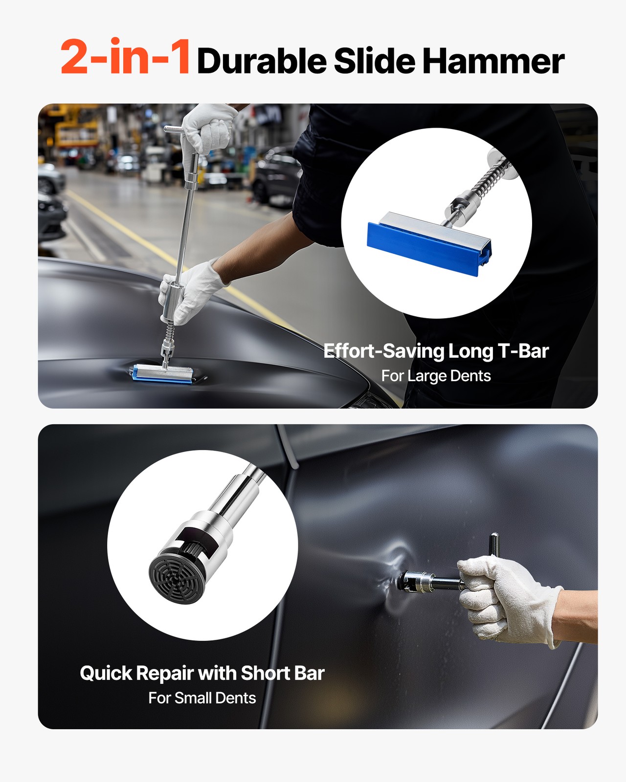 VEVOR Dent Puller Kit Car Body Bridge Lifter 100 PCS Paintless Hail Dent Remover