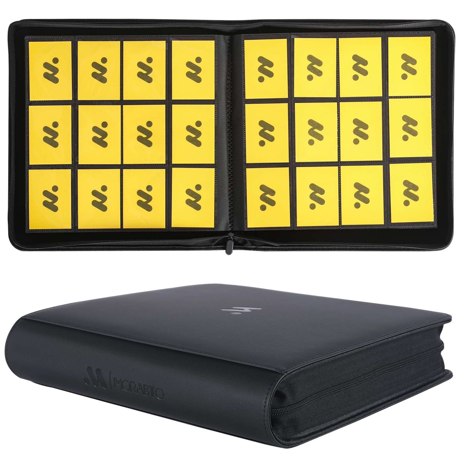 MORABTO 12-Pocket Card Binder - Holds 1200 Cards, 50 Sleeves - TCG/Sports