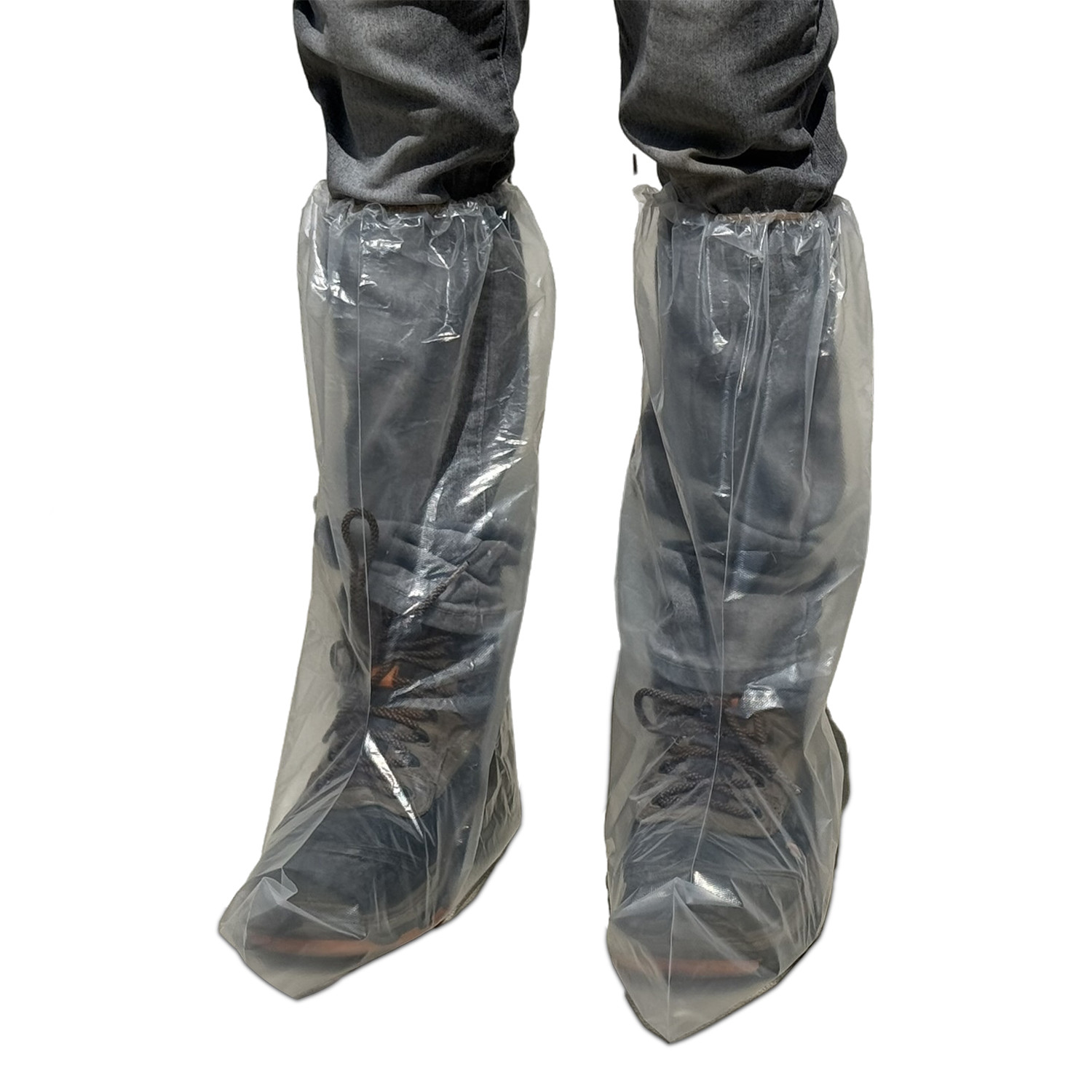 Sandbaggy Waterproof Boot/Shoe Covers - 19" Tall, 3 Mil Disposable (Clear)