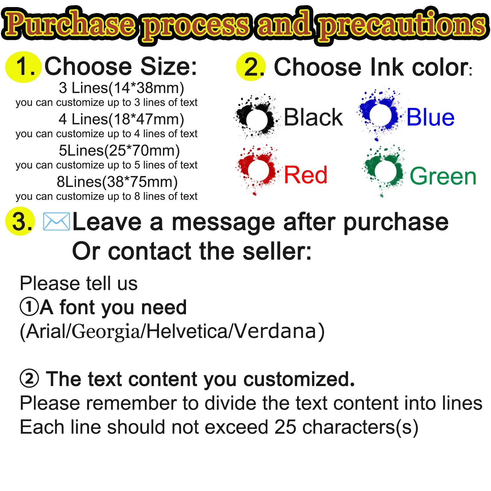 Custom Self-Inking Rubber Stamps Personalized Return Address Up to 3-8 Lines