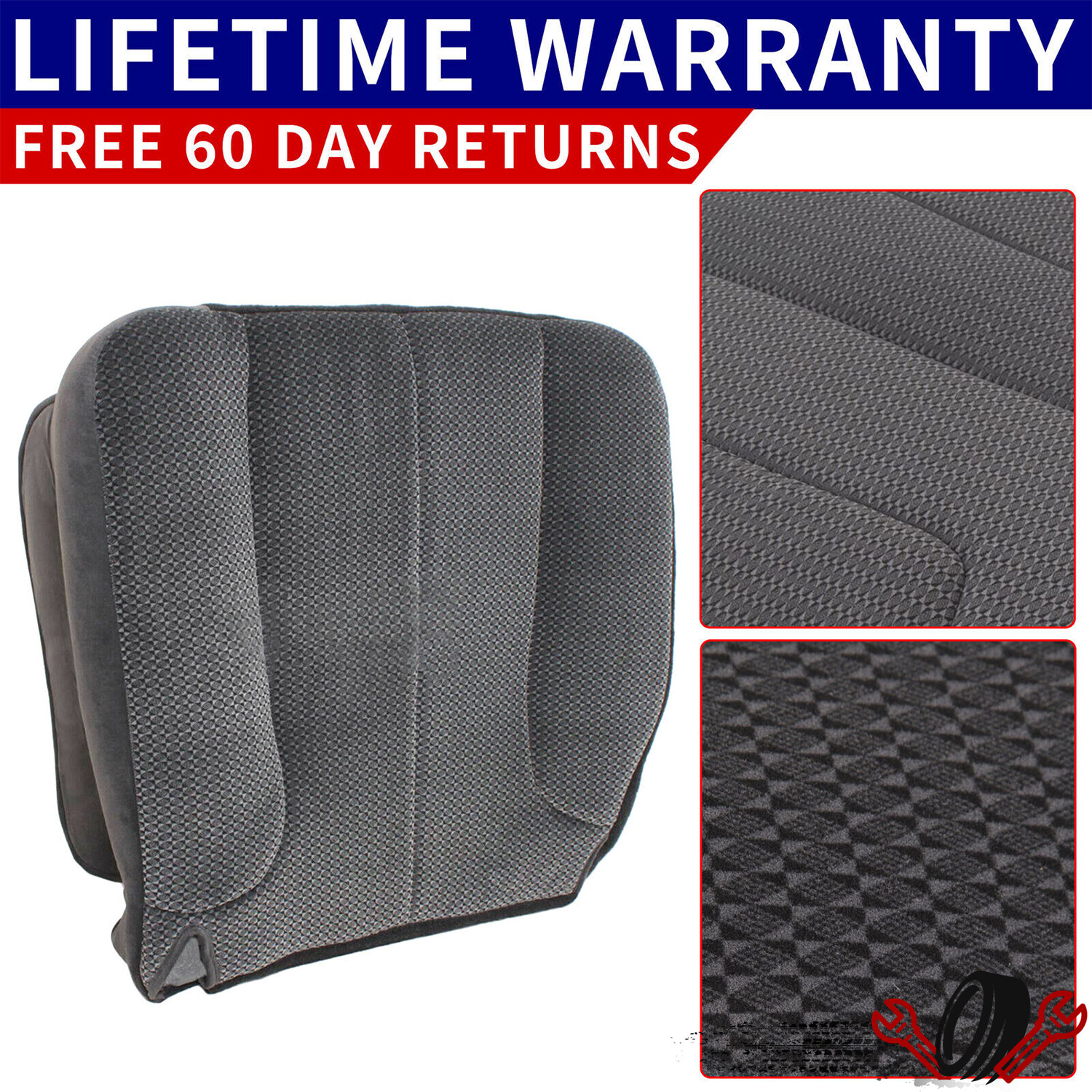 For 2002-2005 Dodge Ram 1500 2500 3500 SLT Driver Side Bottom Cloth Seat Cover