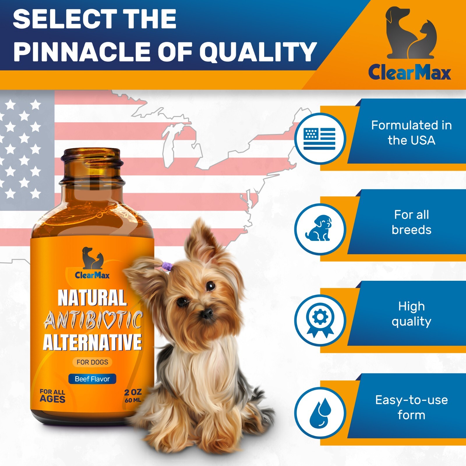 Natural Antibiotics for Dogs | Allergy & Infection Relief | Beef Flavor | 2 Oz