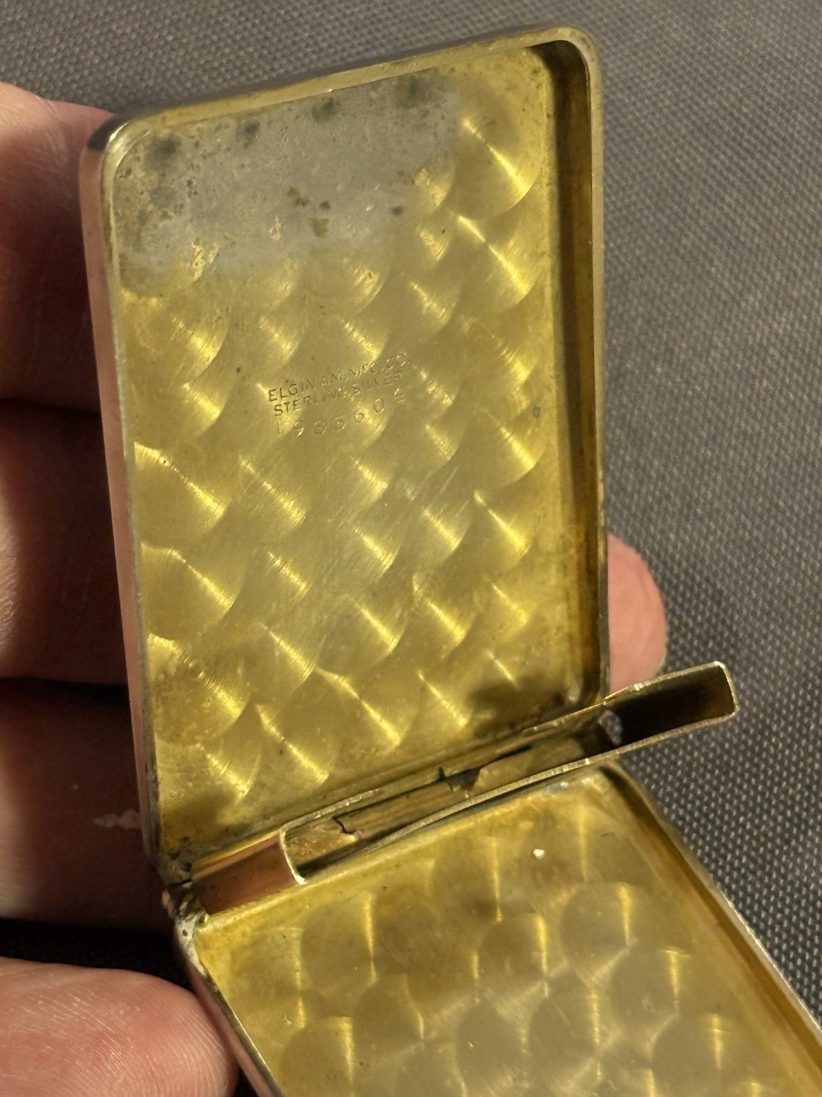 Antique Art Deco Period Elgin Sterling Silver Matchbook Holder Case