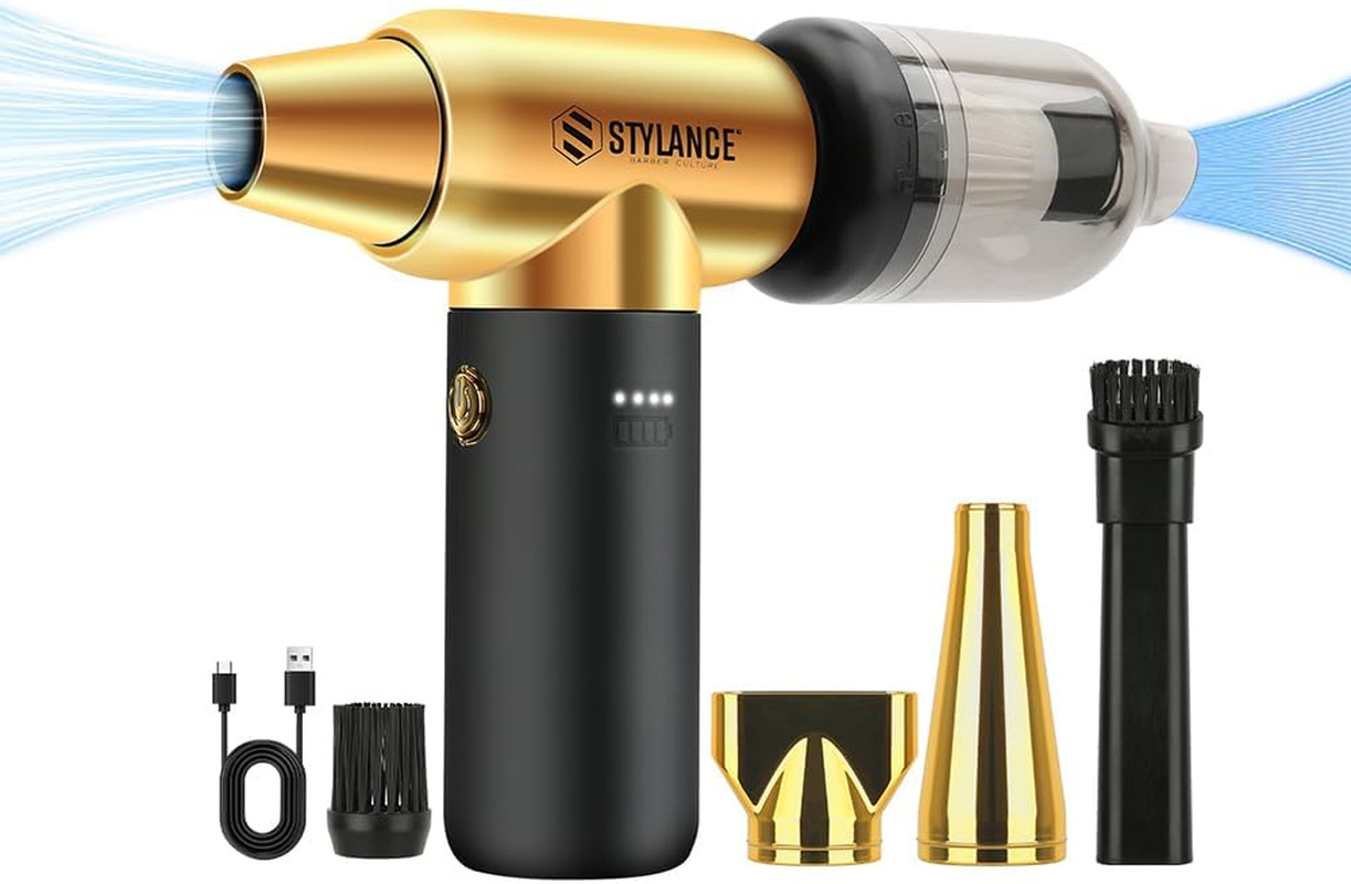 Compressed Air Duster - Barber Blower, Electric Duster, 3 Gear Mini Portable Jet