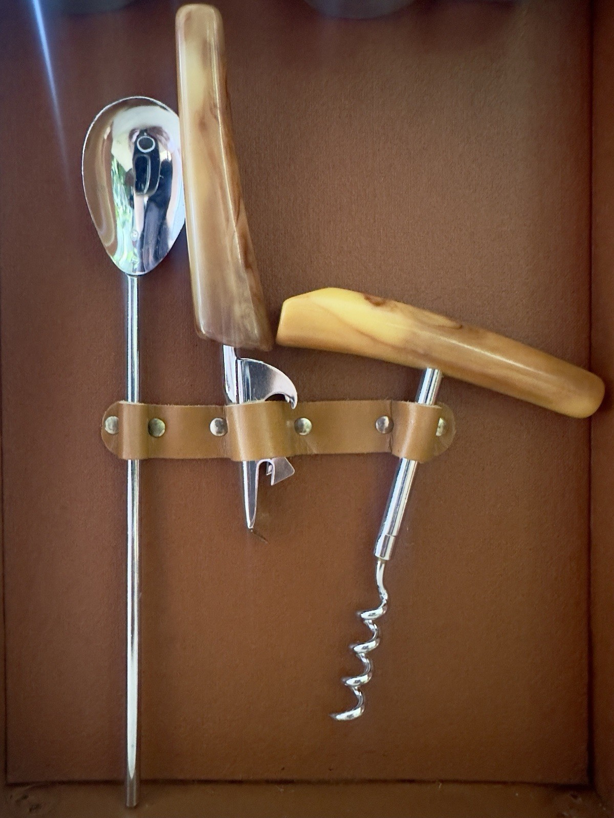 Vintage Trav-L-Bar Portable Cocktail Case • Complete With Barware & Key • MCM