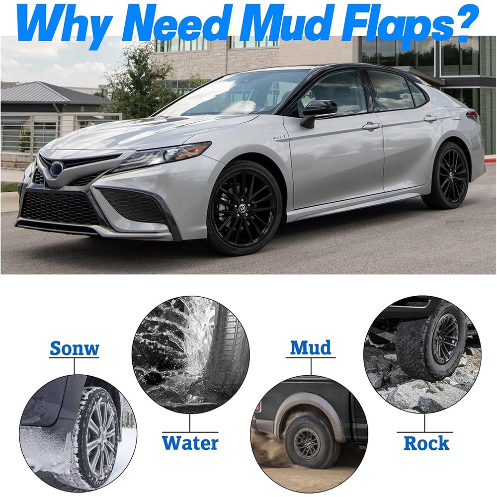 4PCS Mud Flaps for Car Universal Splash Guard PP Mudguards Fits Most Vehicles ZU