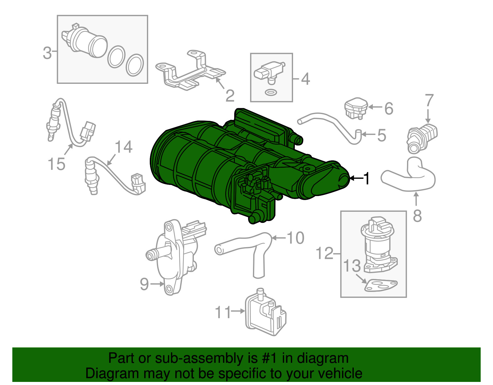 19-25 PASSPORT 20-22 PILOT 20-25 RIDGELINE Vapor Canister (17011-TG7-A11)