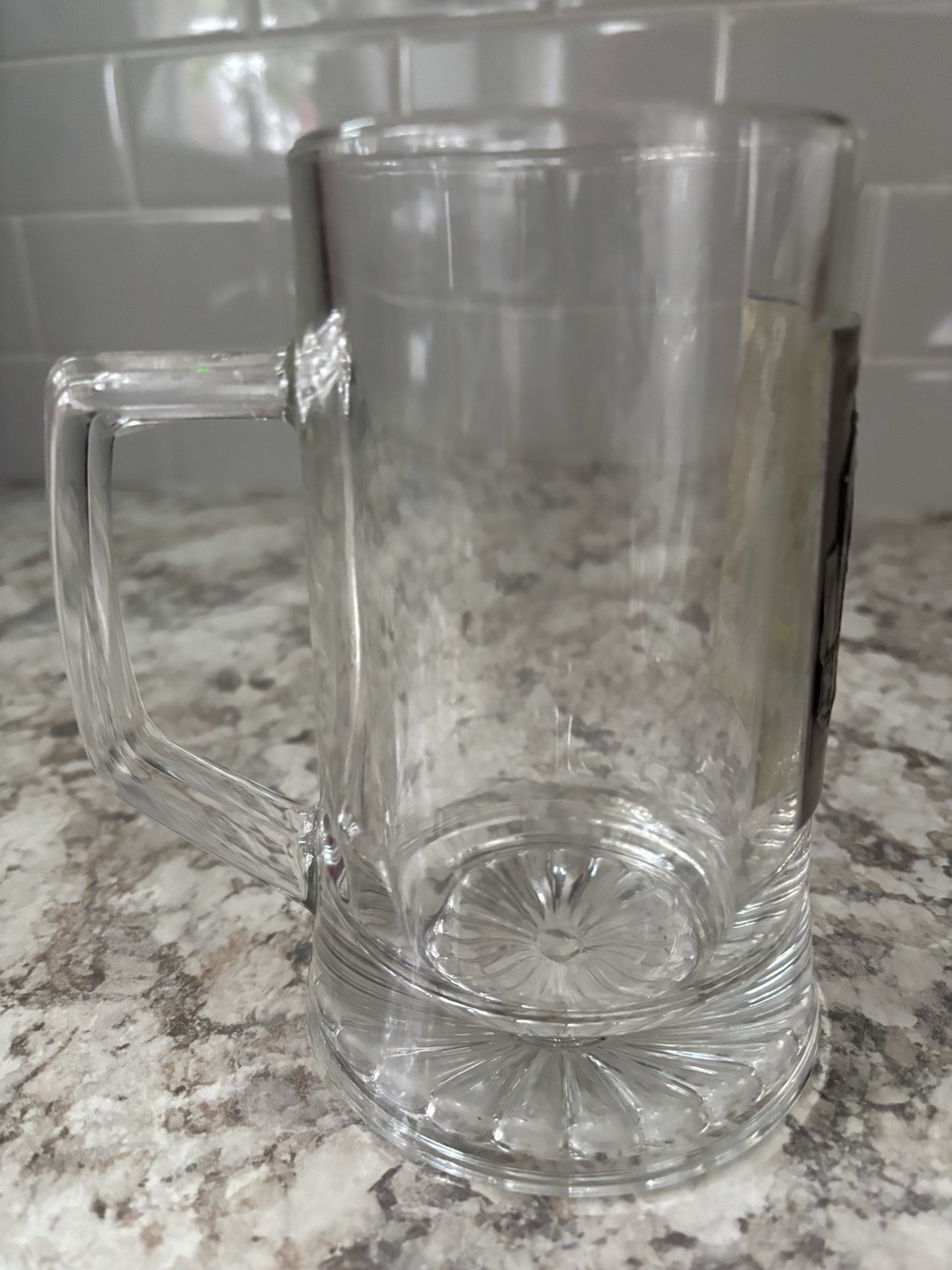 Rare German Beer Mug, Vintage Rothenberg Glass Mug W/Pewter Pronlein Emblem
