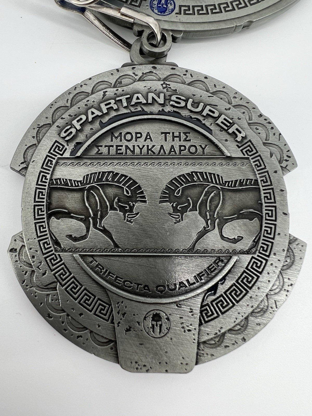 Spartan Super 2025 Finisher Medal Silver Blue 10 Kilometers 25 Obstacles