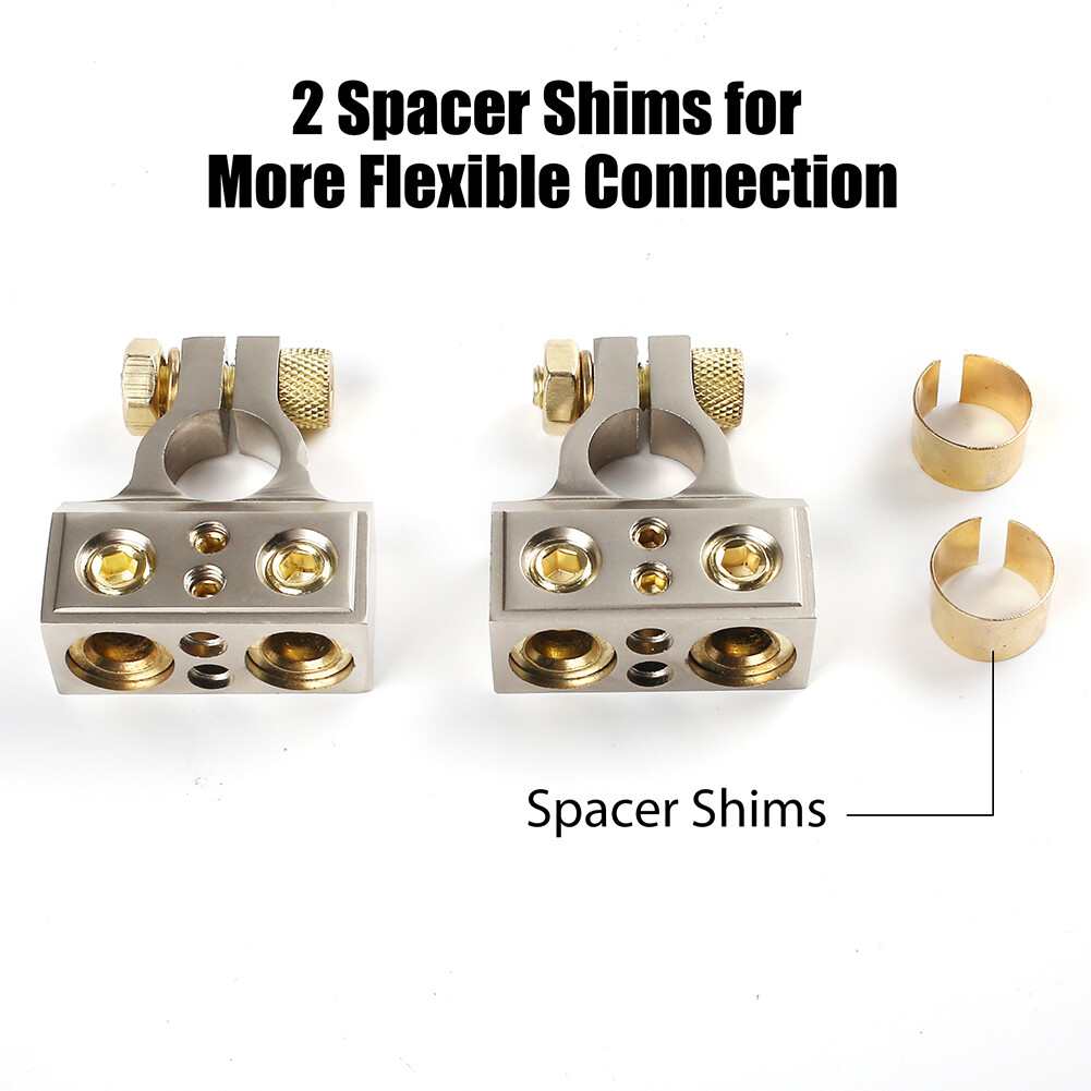 4/2/1 x Car Battery Terminal Clamp Post 1/0 2 4 8 GA AWG Gauge Positive Negative