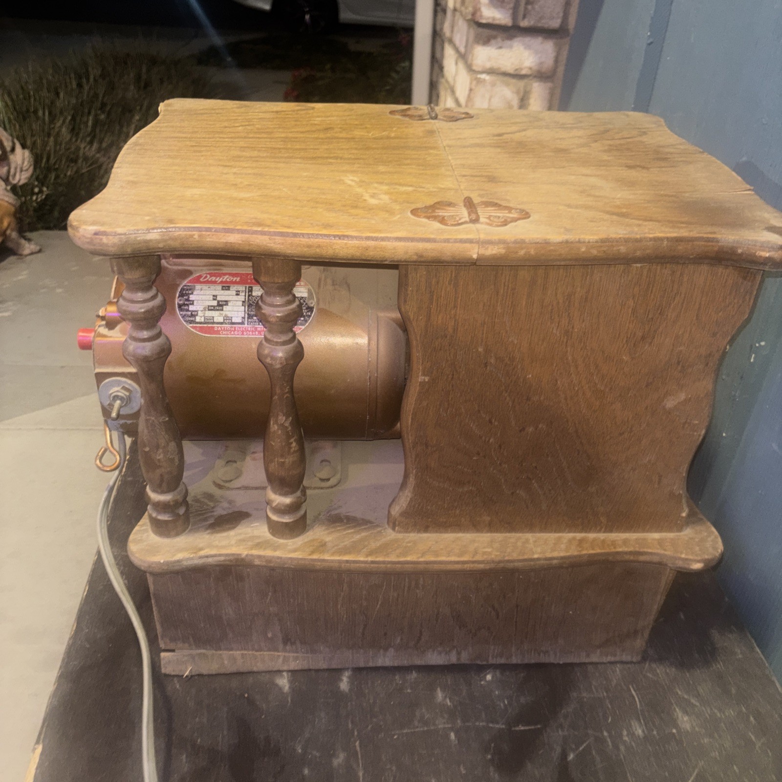 Golden Grain Grinder Wheat Grinder Dayton 3/4 HP Motor W/Wood Cabinet WORKS