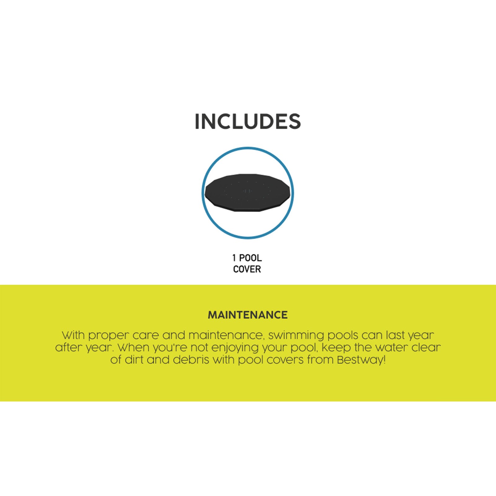 Bestway Flowclear Round 14' Pool Cover for Above Ground Frame Pools (Cover Only)