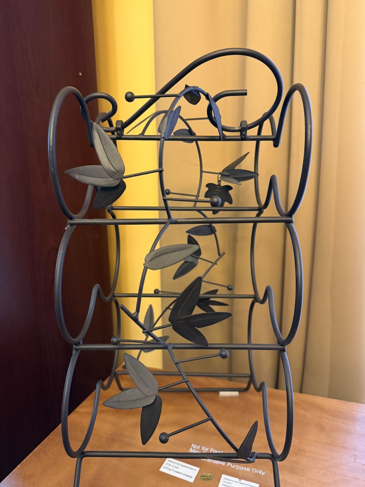 "My Gift" 6 bottle metal wine rack in brown