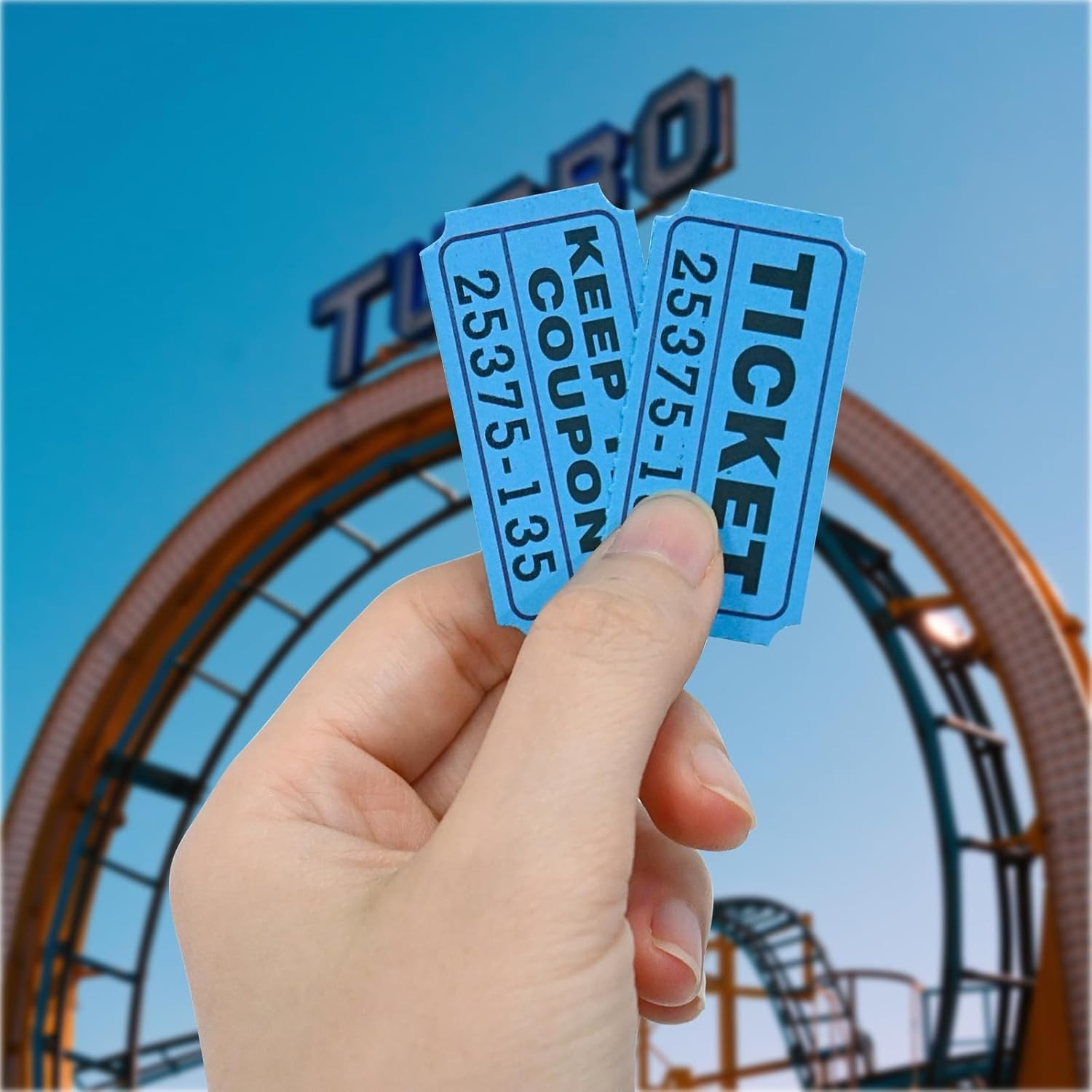 100 Raffle Tickets, (200 Pcs 100 Pairs) 50/50 Double Ticket, Bold Numbers for Ea