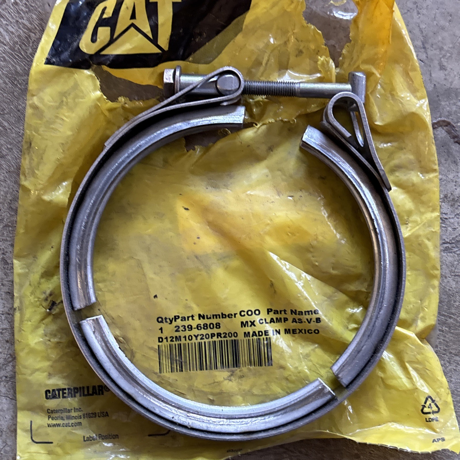 OEM 239-6808 Caterpillar V-Band Clamp 2396808 New