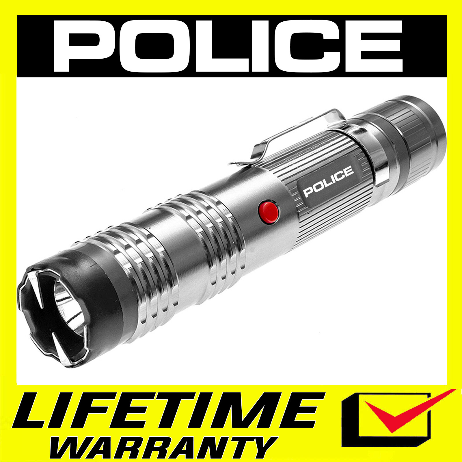 POLICE Stun Gun M12-700 BV Mini Metal Rechargeable LED Flashlight Grey
