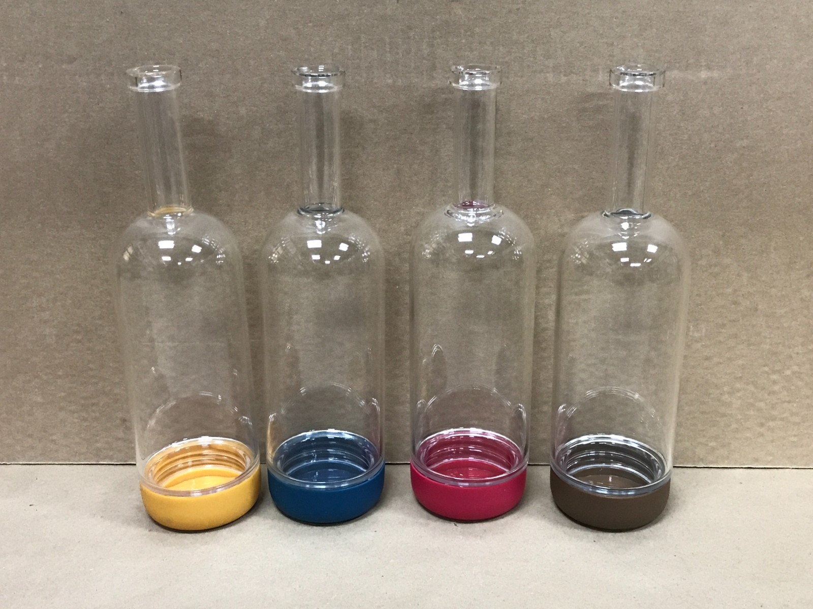 Crew Bartender Pre-Batching Bottles With Removable Base, Lot of 4, Asstd. Colors