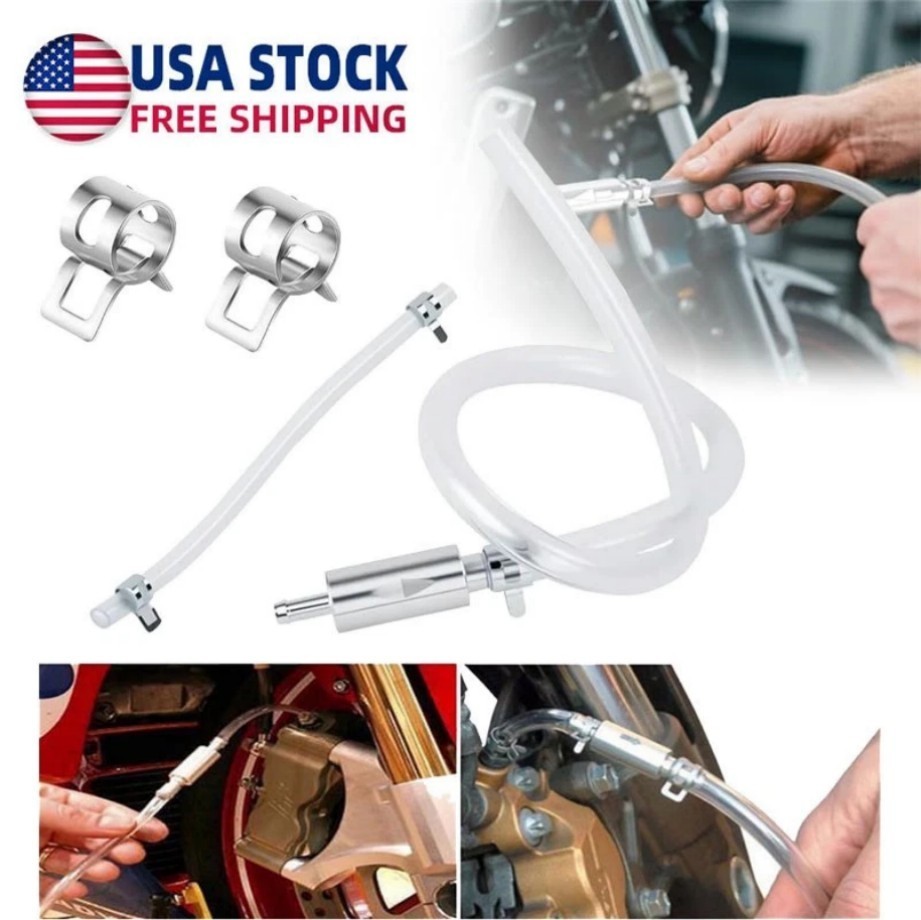 Clutch Brake Bleeder Hose One Way Valve Tube Bleeding Tool Kit Motorcycle Car/+