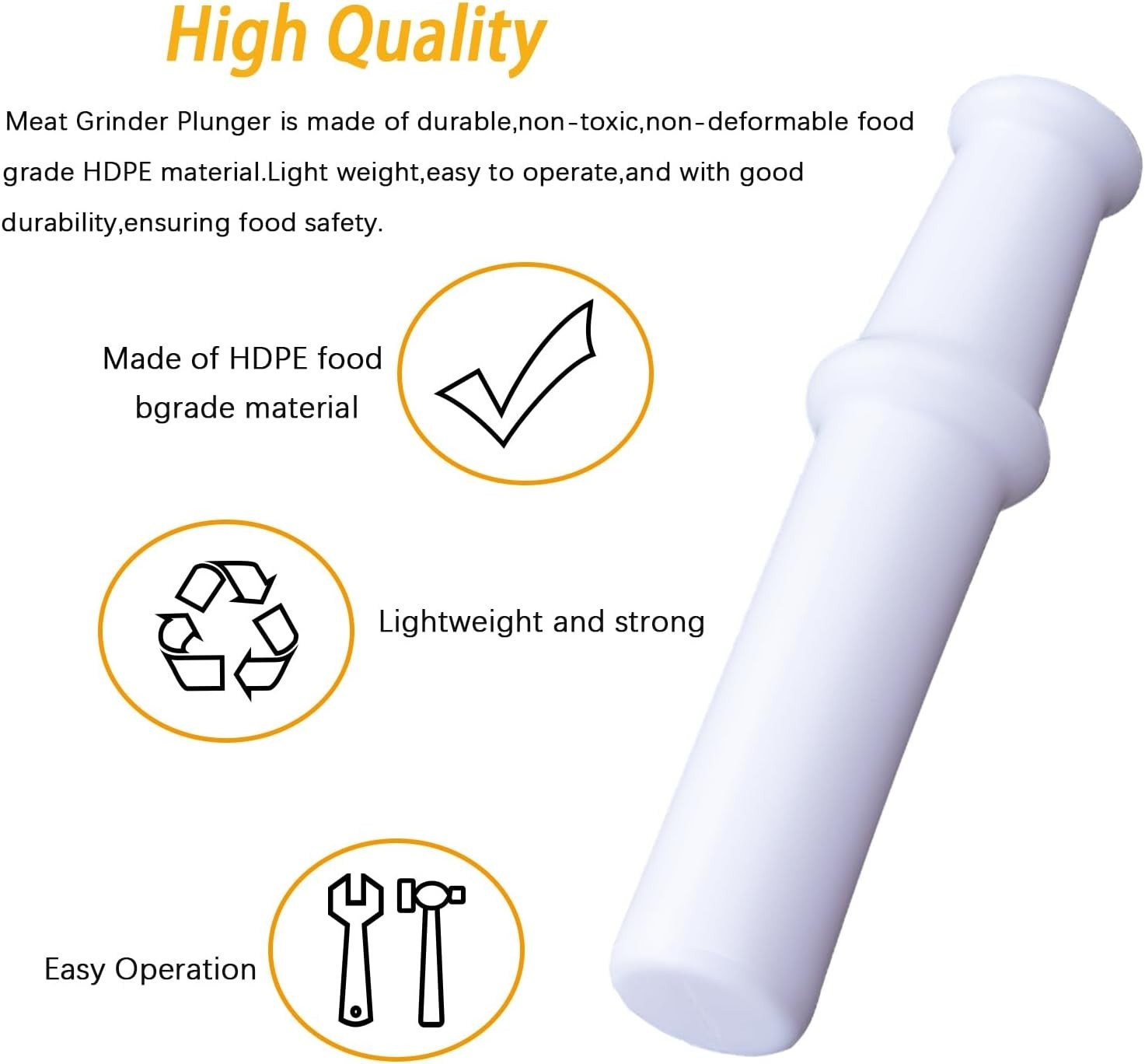 Meat Grinder Plunger for Kitchenaid, Lem and other brands,Universal Meat Grinder