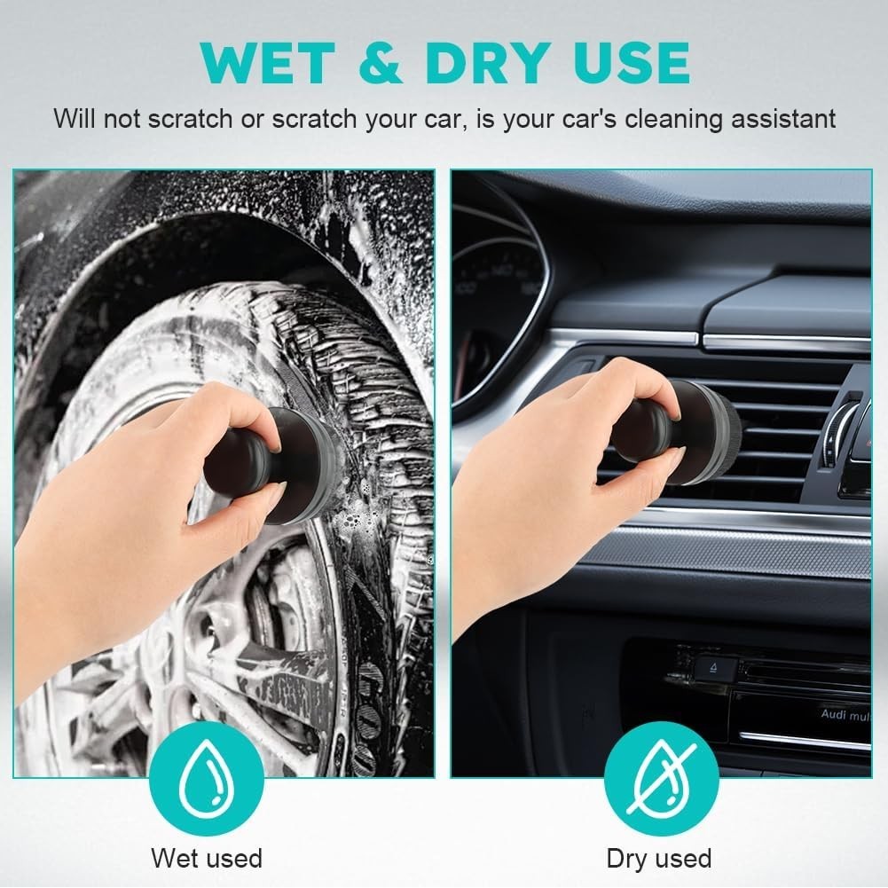 2 Pack Car Tire Shine Applicator Brush Tire Shine Brush Tire Dressing Brush High