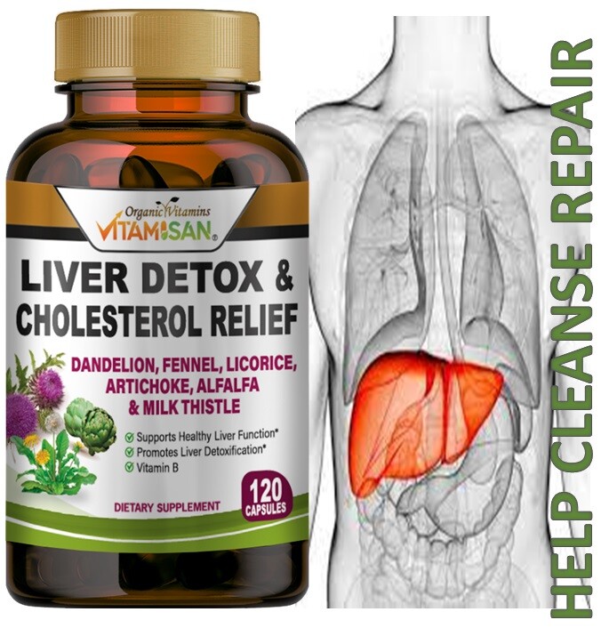 Best Liver Cleanse Repair Pills Detox Cleanser Supplements Men Women Care 120