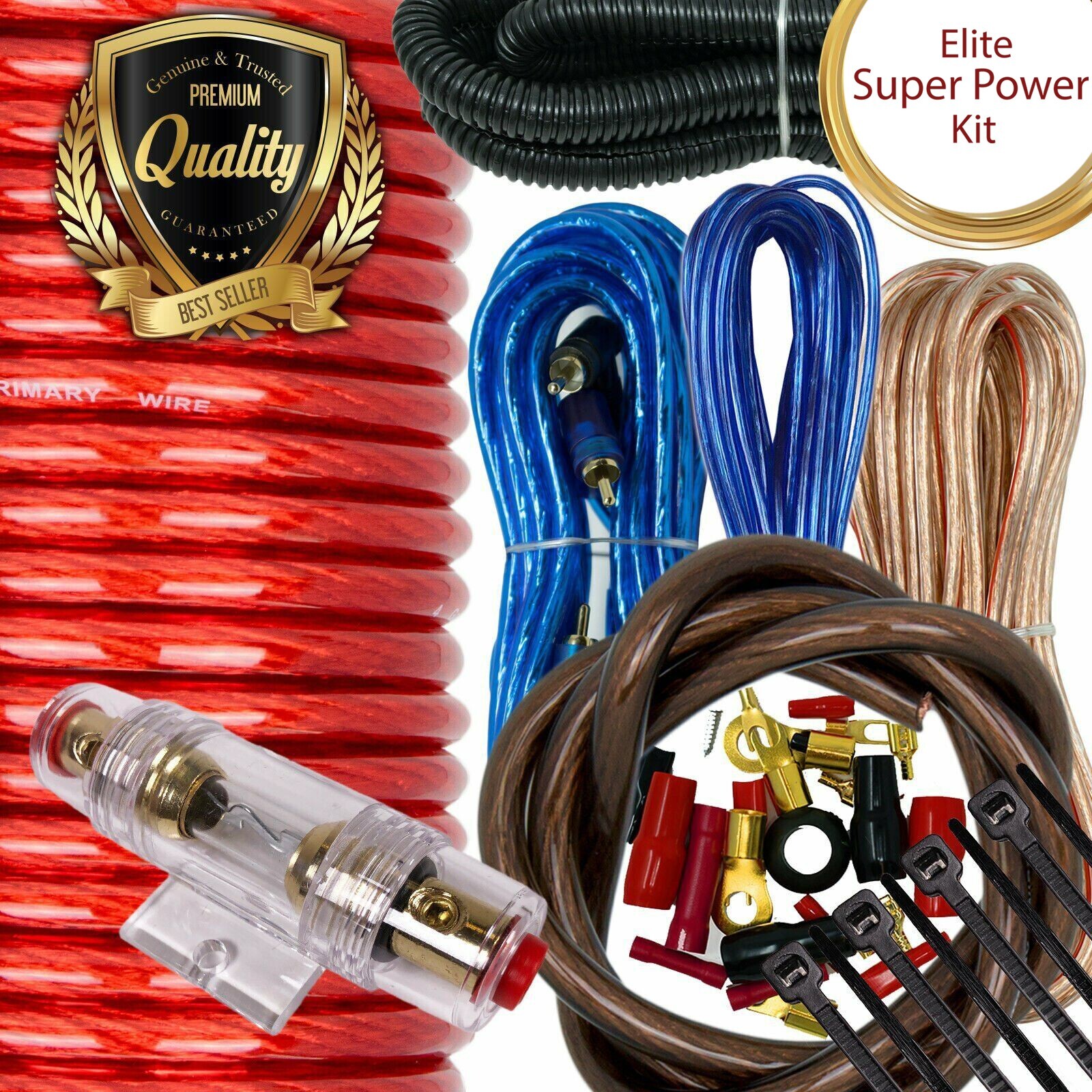 Car Audio  4Gauge Cable Kit Amp Amplifier Install RCA Subwoofer Sub Wiring 3500W