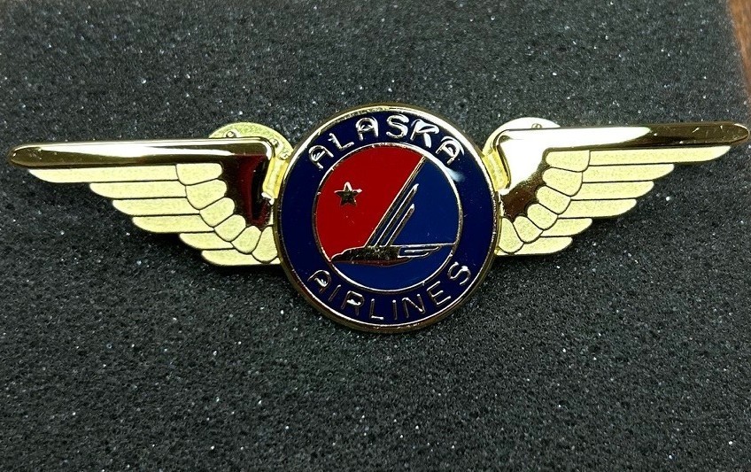 Alaska Airline First Officer Wing (Screw & Nut backing)