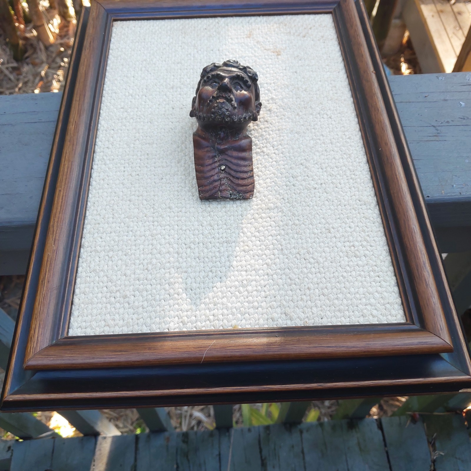 Antique Carved Man Wood Victorian Salvage Architectural Furniture Trim Picture