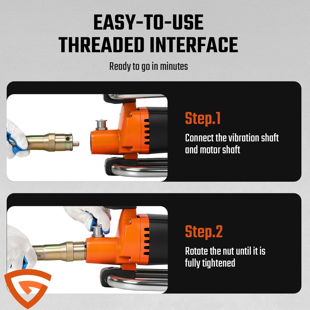 Electric Concrete Vibrator 2000W 14-3/4 Ft Poker to Remove Air Bubbles 10000VPM